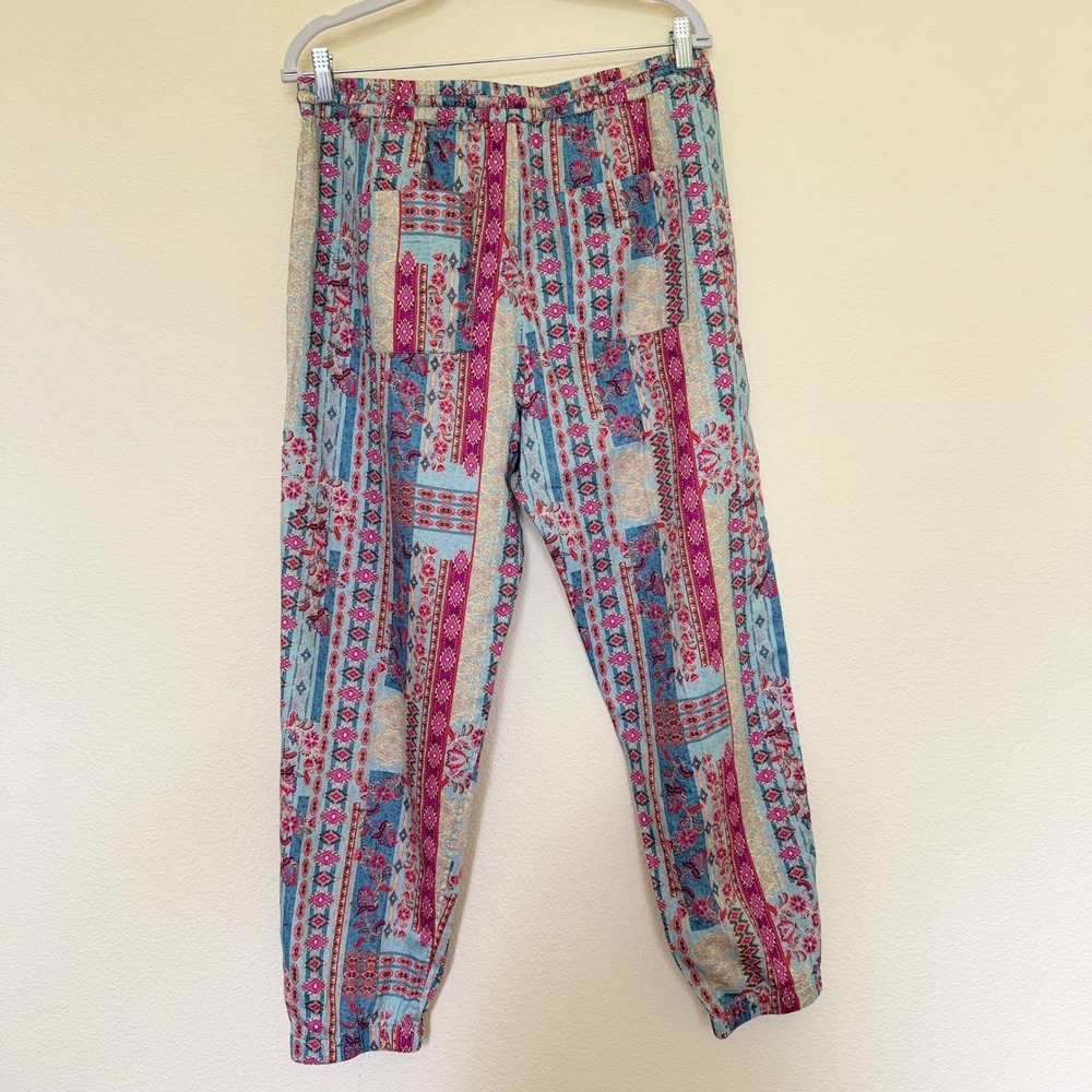 Sundance Jessenia Boho Tassel Festival Gypsy Beach Lightweight Jogger Pants M - Picture 3 of 8